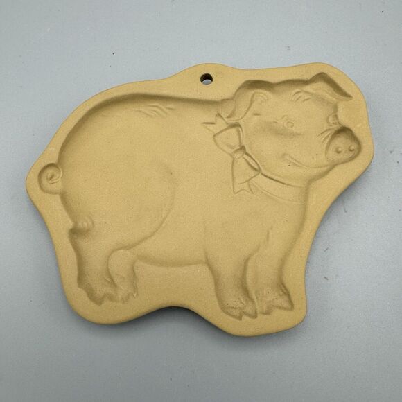 Vtg Brown Bag Cookie Art Mold Pig Cookie Press 1986 Hill Design Farmcore Kitschy - Picture 1 of 3